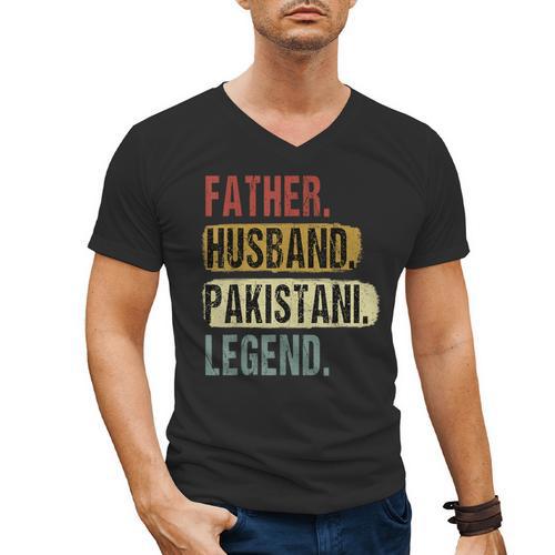 Father Husband Pakistani Legend Pakistan Dad Father's Day Men's V-Neck T-Shirt - Father's Day Fun