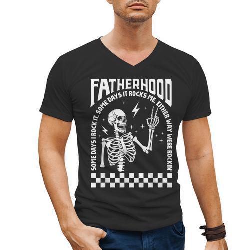 Fatherhood Dad Tour Some Days I Rock It Happy Father's Day Men's V-Neck T-Shirt - Father's Day Fun