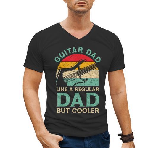 Fathers Day Guitar Dad For Guitarist Music Lover Dad Men's V-Neck T-Shirt - Father's Day Fun
