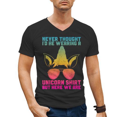 Fathers Day I Wear A Unicorn Shirt Dadacorn Men's V-Neck T-Shirt - Father's Day Fun