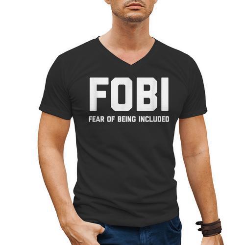 Fear Of Being Included Fobi Sarcastic Women Introvert-Chic Men's V-Neck T-Shirt - Raresse