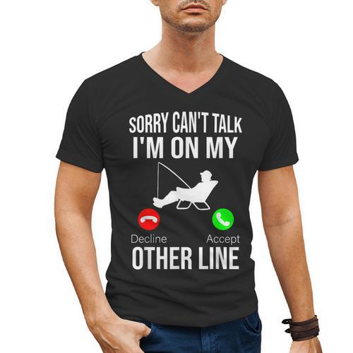 Fishing Dad Men Reel Cool Fish Bass Fishing Men's V-Neck T-Shirt - Father's Day Fun