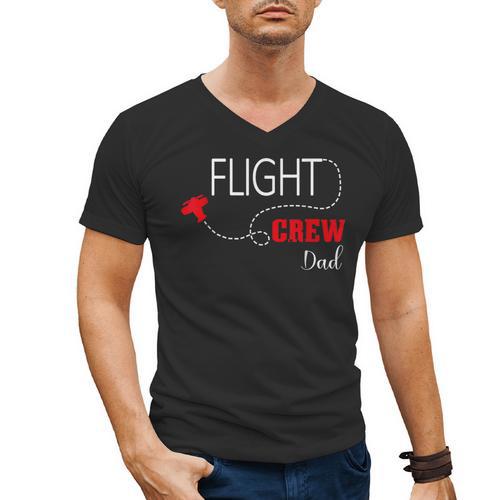 Flight Crew Airplane Birthday Dad Airplane Matching Family Men's V-Neck T-Shirt - Father's Day Fun