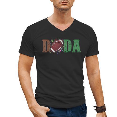 Football Dada 1st Birthday Men's V-Neck T-Shirt - Father's Day Fun