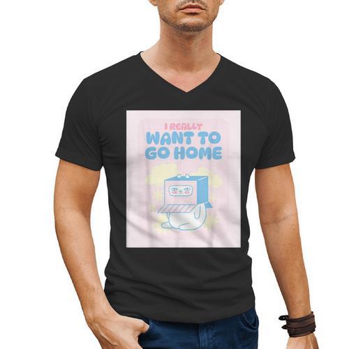Fun Cute Introvert Cat Character Quote Men Women Men's V-Neck T-Shirt - Raresse