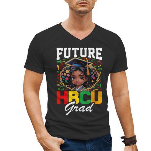 Future HBCU Grad Girl HBCU Toddler Kids Graduation Men's V-Neck T-Shirt - Best Gift Smart