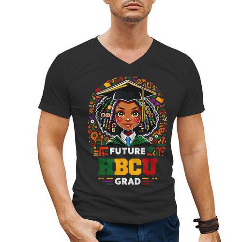 Future HBCU Grad Graduation Students Girl Kids Men's V-Neck T-Shirt - Best Gift Smart