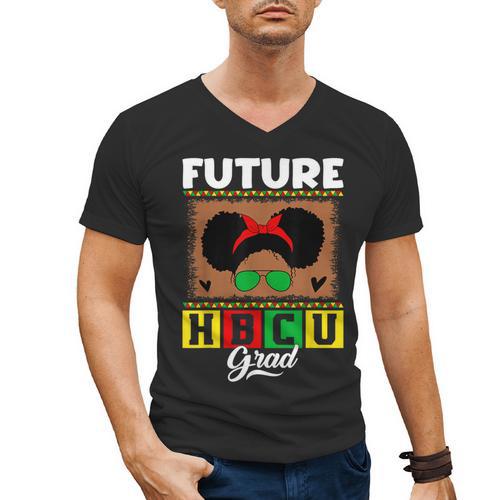 Future HBCU Grad HBCU Tomorrow Girl Graduation Kids Men's V-Neck T-Shirt - Best Gift Smart