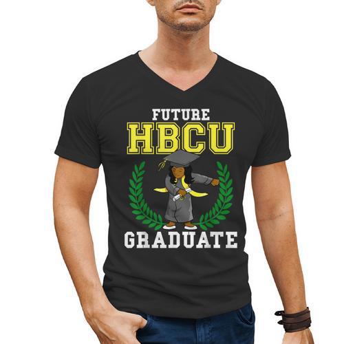 Future HBCU Graduation Shirt College Flossing Girl Tee Men's V-Neck T-Shirt - Best Gift Smart