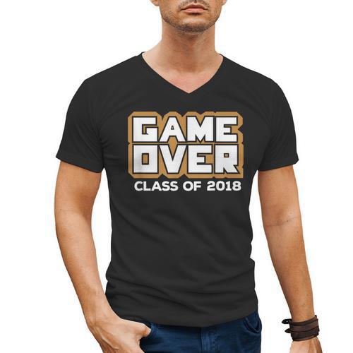 Game Over Class Of 2018 Graduation Shirt Men's V-Neck T-Shirt - Best Gift Smart