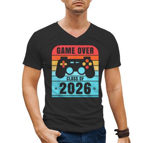 Game Over Class Of 2026 Shirt Students Graduation Men's V-Neck T-Shirt - Best Gift Smart