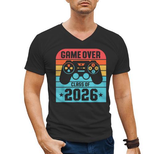 Game Over Class Of 2026 Shirt Students Last Day Graduation Men's V-Neck T-Shirt - Best Gift Smart