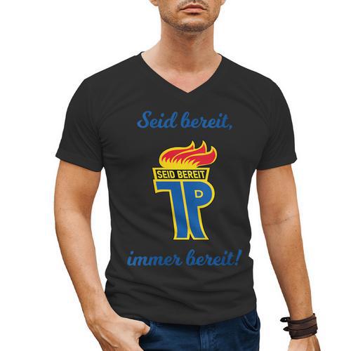 GDR Pioneer East East Nostalgia USSR Soviet Union Men's V-Neck T-Shirt - Figerry