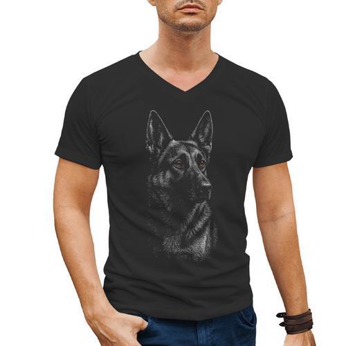 German Shepherd Dog Lover For Dog Mom Dad Men Women Men's V-Neck T-Shirt - Father's Day Fun