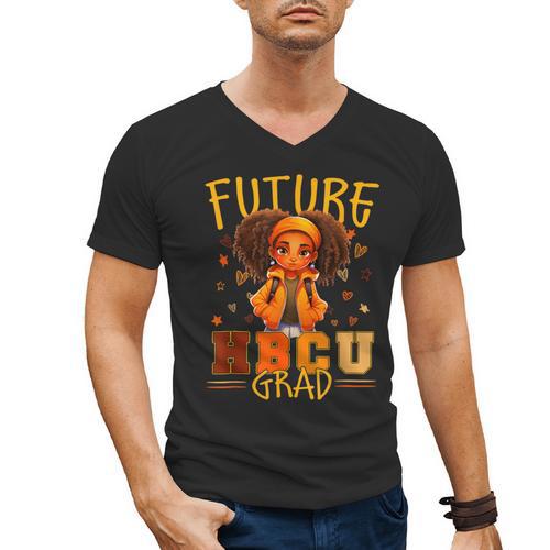 Girl Future HBCU Graduate Afro College Graduation Kids Men's V-Neck T-Shirt - Best Gift Smart