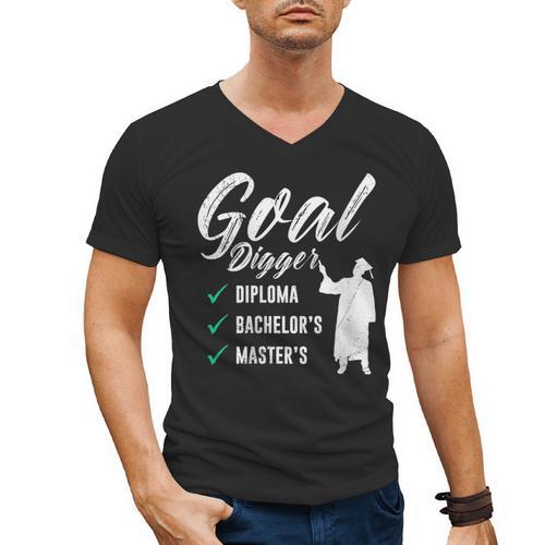 Goal Digger Diploma Master s Bachelor s Master Graduation Men's V-Neck T-Shirt - Best Gift Smart