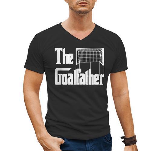 The Goalfather Dad Soccer Goalkeeper Goalie Coach Footballer Men's V-Neck T-Shirt - Father's Day Fun