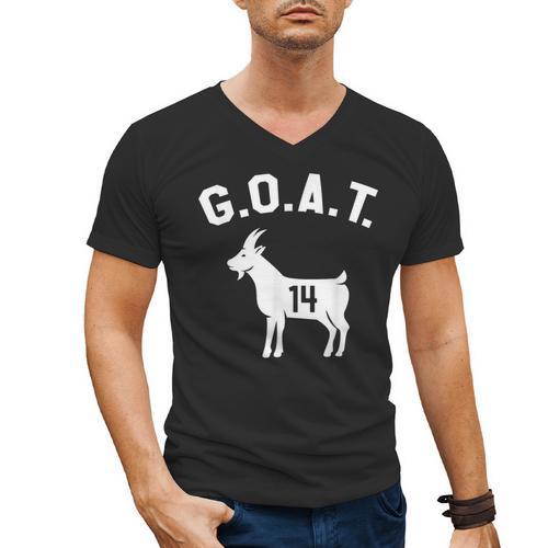 GOAT Number 14 Greatest Of All Time Dad Joke Men's V-Neck T-Shirt - Father's Day Fun