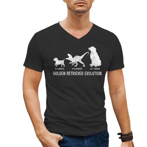 Golden Retriever Mom Dad Puppy Dog Owner Dog Lover Men's V-Neck T-Shirt - Father's Day Fun