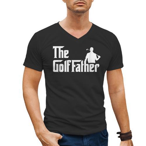 Golffather Father Dad Golfer Golfing Golf Club Putter Men's V-Neck T-Shirt - Father's Day Fun