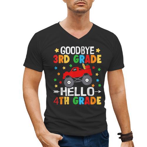 Goodbye 3rd Grade Hello 4th Grade Graduation 2024 Men's V-Neck T-Shirt - Best Gift Smart