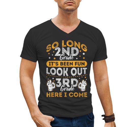 Grade So Long Second Grade It's Been Fun Graduation 2019 Men's V-Neck T-Shirt - Best Gift Smart