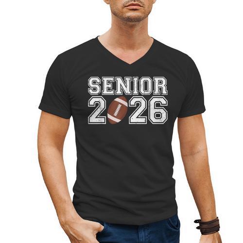 Graduate Senior Class Of 2026 Graduation American Football Men's V-Neck T-Shirt - Best Gift Smart