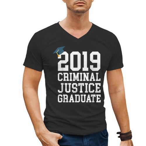 Graduation 2019 Criminal Justice Tshirt Men's V-Neck T-Shirt - Best Gift Smart