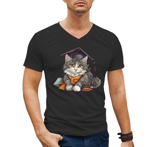 Graduation Cat Graduation Present For Graduate Grad Men's V-Neck T-Shirt - Best Gift Smart