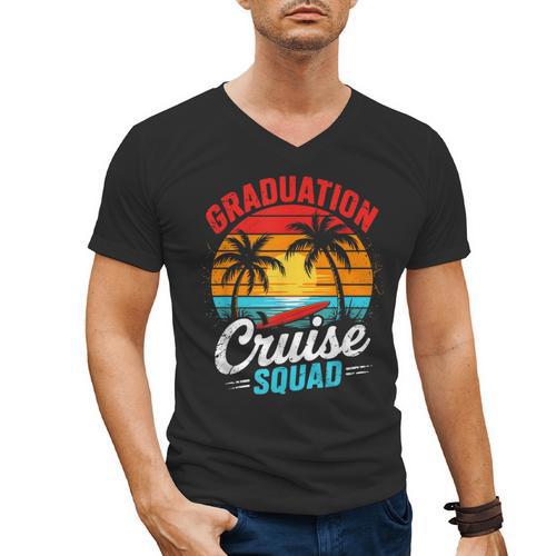 Graduation Cruise Squad 2025 Cruising Graduation Trip Men's V-Neck T-Shirt - Best Gift Smart