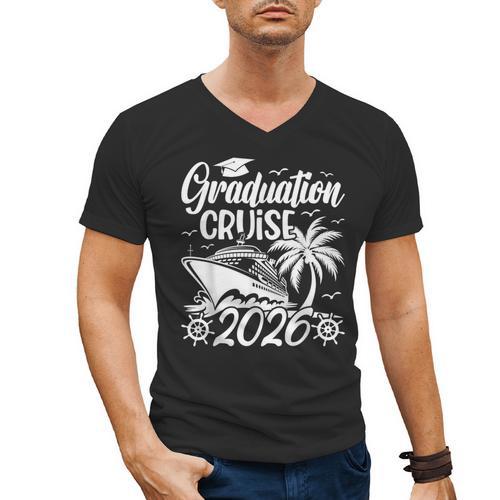 Graduation Cruise Trip 2026 Vacation Graduate Cruising Men's V-Neck T-Shirt - Best Gift Smart
