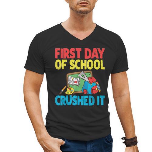 Graduation First Day Of School Crushed It Men's V-Neck T-Shirt - Best Gift Smart