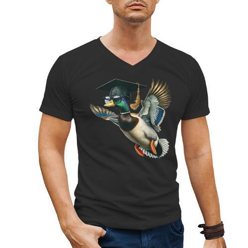 Graduation Mallard Duck Hunter Hunting Season Grad Hunting Men's V-Neck T-Shirt - Best Gift Smart