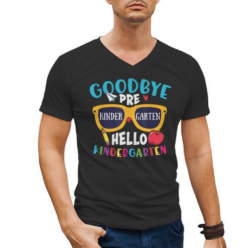 Graduation Shirt Goodbye PreK Hello Kindergarten School Men's V-Neck T-Shirt - Best Gift Smart