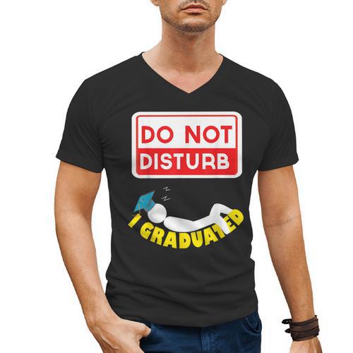 Graduation Shirt High School And College Sleepy Graduates Men's V-Neck T-Shirt - Best Gift Smart