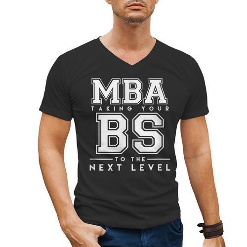 Graduation Shirt For Him Her MBA Next Level BS Men's V-Neck T-Shirt - Best Gift Smart