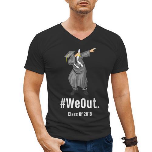 Graduation T-Shirt Dabbing Graduation We Out Class Of 2018 Men's V-Neck T-Shirt - Best Gift Smart