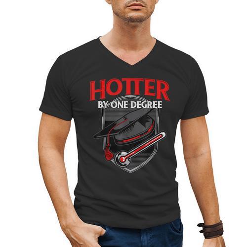 Graduation T Shirt Hotter By One Degree Men's V-Neck T-Shirt - Best Gift Smart