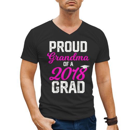 Grandma Graduation Shirt 2018 High School College Grad Men's V-Neck T-Shirt - Best Gift Smart