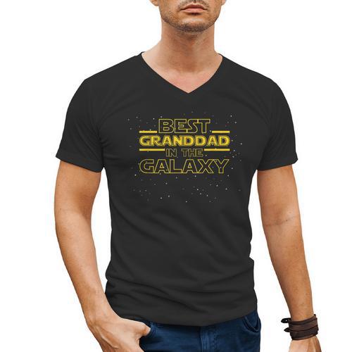 Grandpa Granddad Shirt Best Granddad In The Galaxy Men's V-Neck T-Shirt - Father's Day Fun