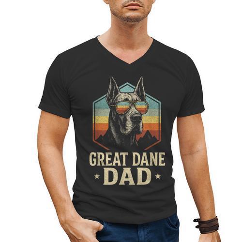 Great Dane Dad Vintage Men's V-Neck T-Shirt - Father's Day Fun
