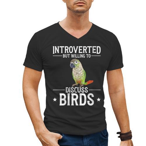 Green Cheek Conure Introvert Parrot Bird Conure Men's V-Neck T-Shirt - Raresse