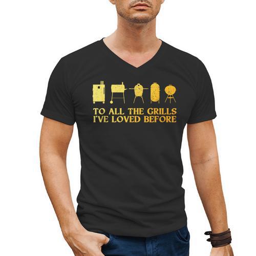 Grilling Art For Men Dad Barbecue Meat Smoking BBQ Men's V-Neck T-Shirt - Father's Day Fun