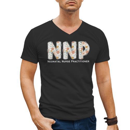 Groovy NNP Neonatal Nurse Practitioner Floral Graduation Men's V-Neck T-Shirt - Best Gift Smart