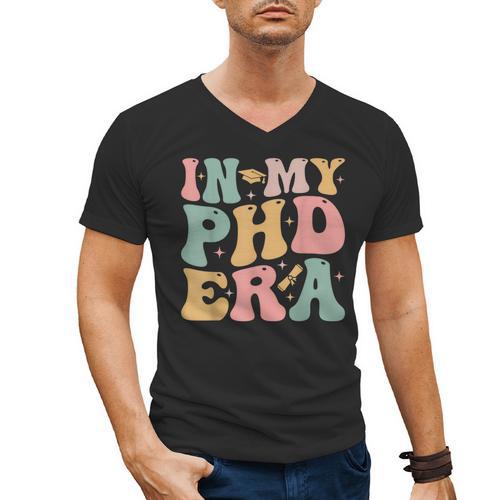Groovy In My Phd Era Doctorate Graduation Men's V-Neck T-Shirt - Best Gift Smart