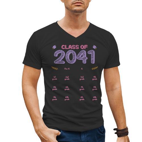 Grow With Me Graduation First Day Of School Class Of 2041 Men's V-Neck T-Shirt - Best Gift Smart