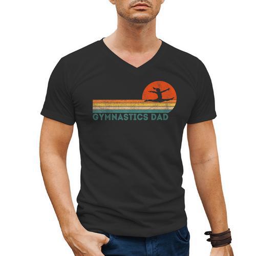 Gymnastics Dad Gymnastics Daughter Gymnast Dad Men's V-Neck T-Shirt - Father's Day Fun