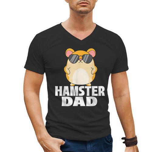 Hamster Dad Father's Day Animal Whisperer Rodent Lover Men's V-Neck T-Shirt - Father's Day Fun