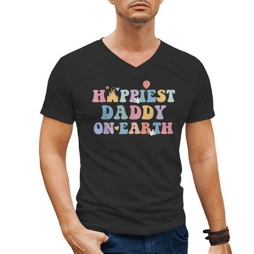 Happiest Daddy On Earth Father's Day Matching Family Trip Men's V-Neck T-Shirt - Father's Day Fun