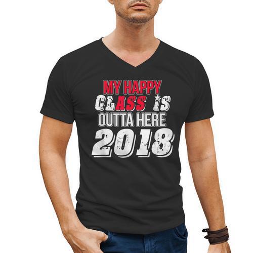 My Happy Class Is Outta Here 2018 Graduation Men's V-Neck T-Shirt - Best Gift Smart